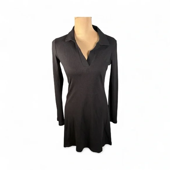 Copper Key Collared Ribbed Knit Black Dress NWT XS - Picture 4 of 11